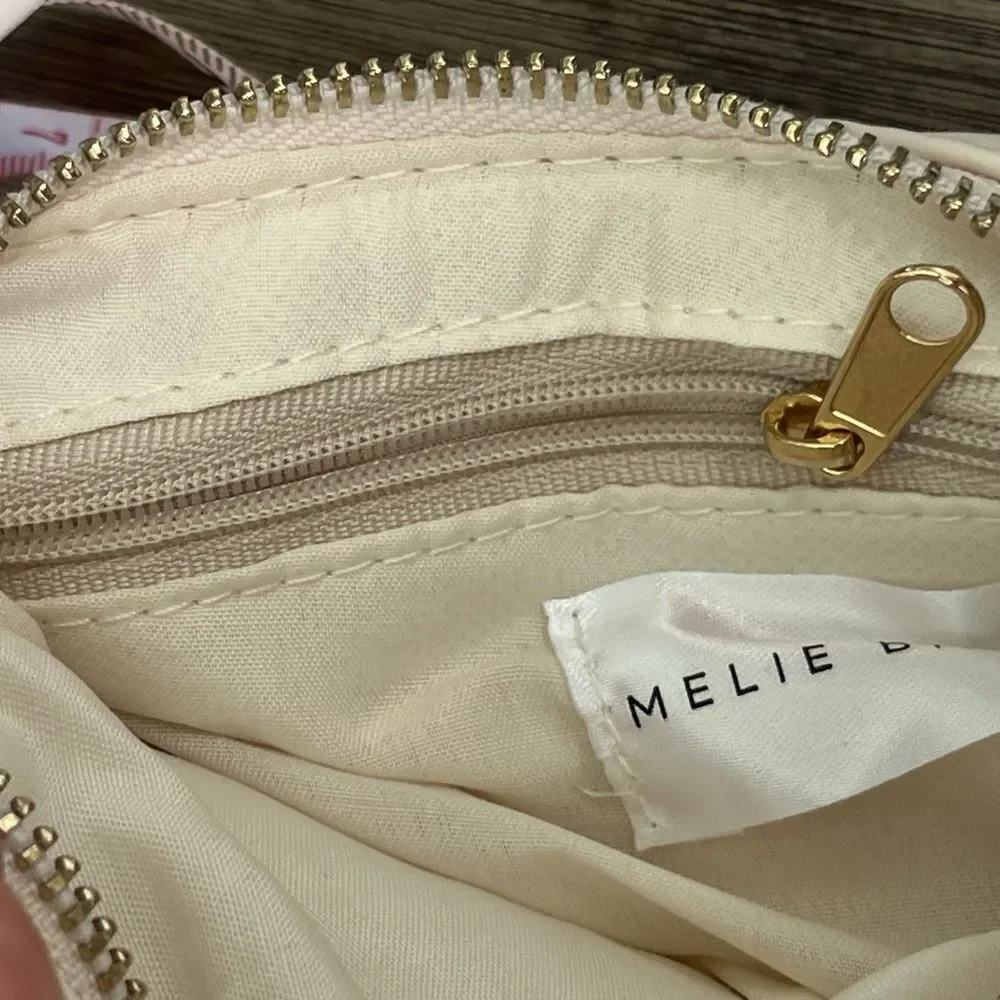 Melie Bianco Ivory Faux Leather Knot Bag NWT